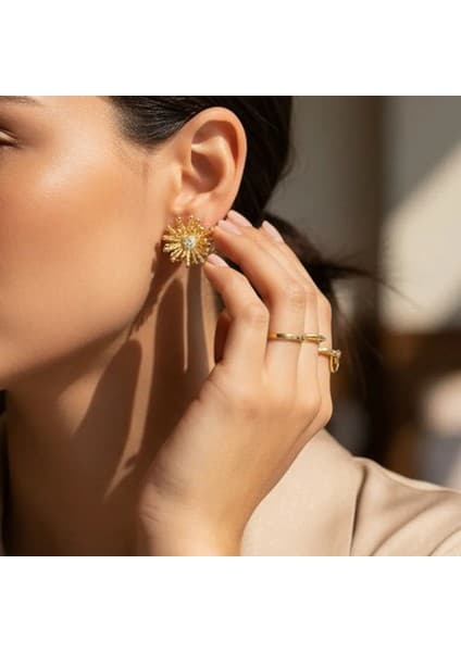 Stil Incisi/xupıng Jewelry Güneş Model Zirkon Taşlı