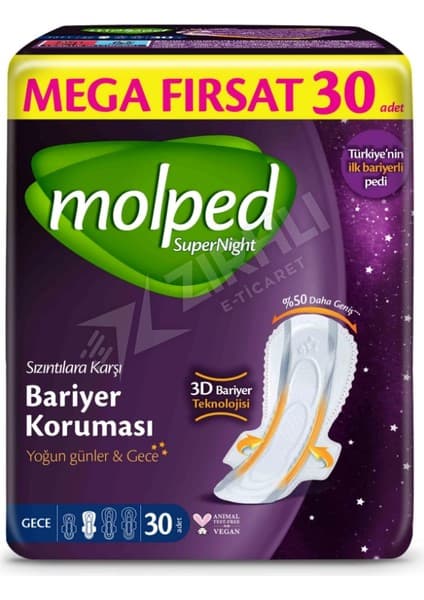 2 Adet Molped Mega Supernight Gece