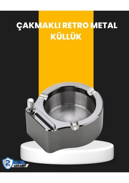 Epilons Yuvarlak Çakmaklı Küllük Dayanıklı Metal Yapı