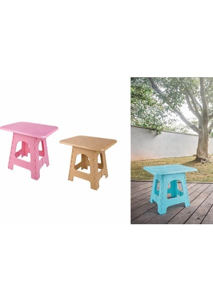 Colezium Katlanır Rattan Sehpa Dalı Plastik Balkon Bahçe Kamp