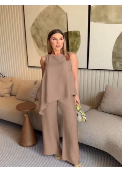 Efnaz Style Asimetrik Bluz - Pantolon Ikili