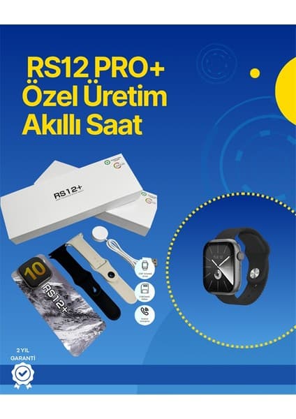 . RS12 Pro+ 2025 Serisi Full Ekranlı Akıllı Saat – 2gb Hafıza, Titanyum Kasa, Suya Dayanıklı, Uzun