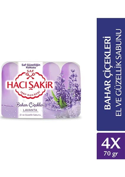 2 Adet Hacı Şakir Güzellik Sabunu Lavanta 70 gr x