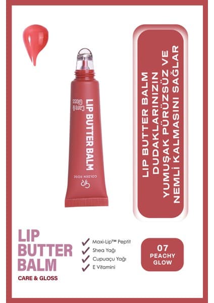 Golden Rose Lip Butter Balm No: 07 Peachy Glow - Nemlendirici ve Parlatıcı Dudak