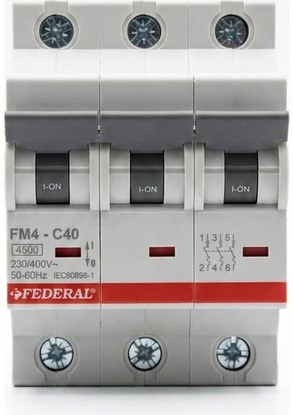 Federal 3X40A C Serisi 4.5ka Otomatik Sigorta