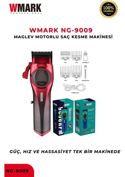 Wmark NG-9009 Kırmızı Maglev Motorlu Saç Kesme Makinesi Güç, Fiyatı
