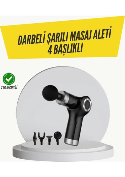 Mini Masaj Tabancası 4 Başlık 6 Hız