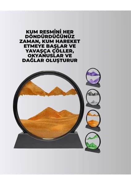 Enco Store Zihin Açıcı Kum Manzarası – 3D Dinamik Kum Tablosu, Dekoratif, Dönüştükçe Yenilenen