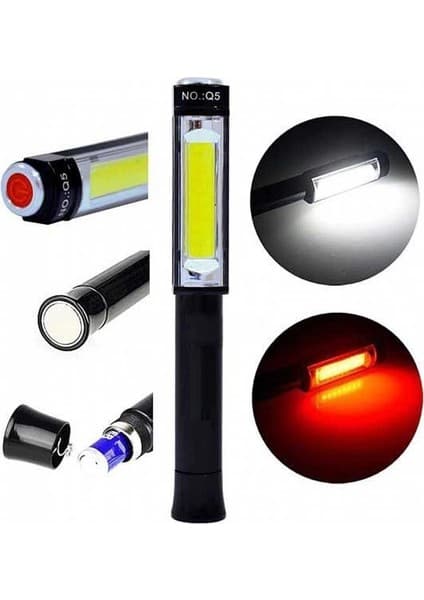 Ps-Q5 Pilli Mıknatıslı Cob LED Çalışma Tamir Kırmızı Işık El Fiyatı