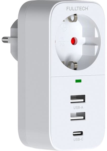 2.4A Çıkışlı 2xusb 1xtype-C Tekli Priz