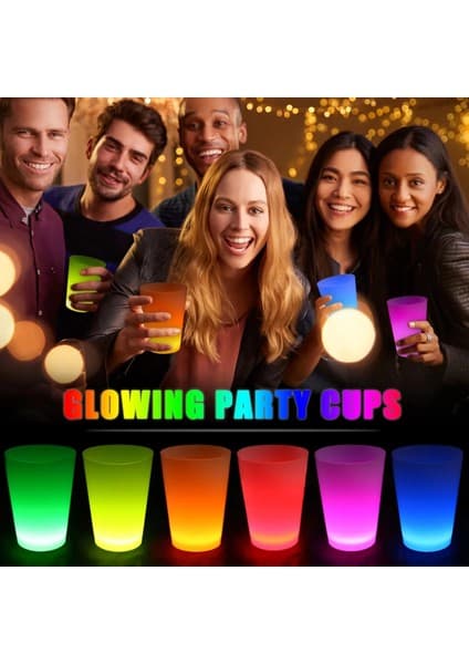 Glow Partisi Bardakları 6 Renk 6 Adet 1.5 Oz 4.5 x 6.5