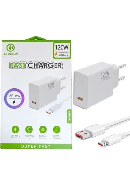 Motto Ticaret 120W Süper Hızlı Şarj Cihazı - USB Type-C