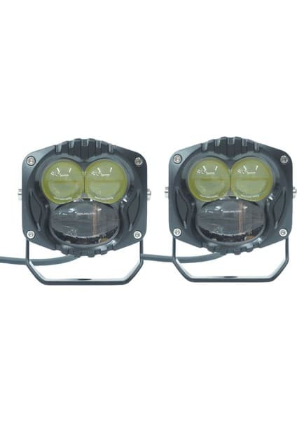Space Off-Road Sis Lambası 7.3x6.8x6.8cm Sarı-Beyaz Siyah Çerçeveli 12-30v (Set