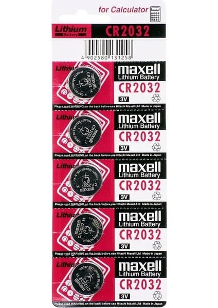 Mudanis Maxell CR2032 3V Lityum Düğme Pil 5'li
