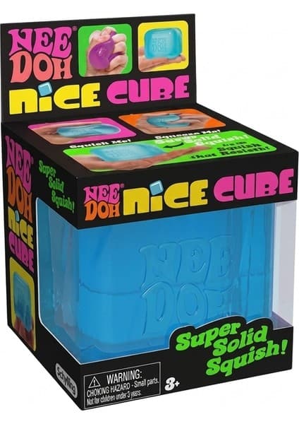 Schylling NeeDoh Nice Cube Mavi Renkli Süper Katı Sıkıştırma Oyuncağı 3+ Yaş İçin