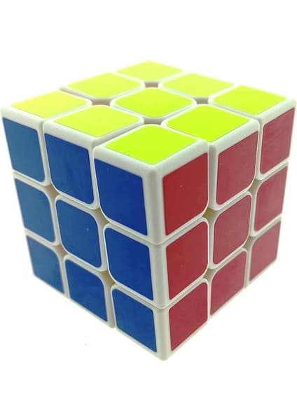 Vuralsin38 Beyaz Zemin Üzeri Renkli Zeka Küpü 3X3X3-6,8