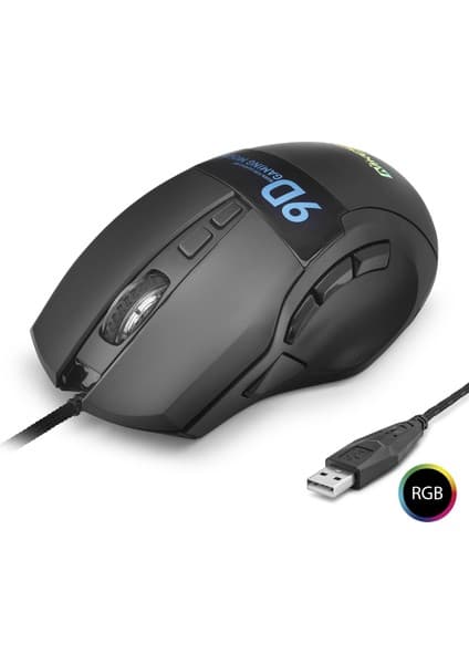 Skygo X10 Gaming Mouse 12800 Dpi 9 Tuş Makro 1000 Hz Rgb -