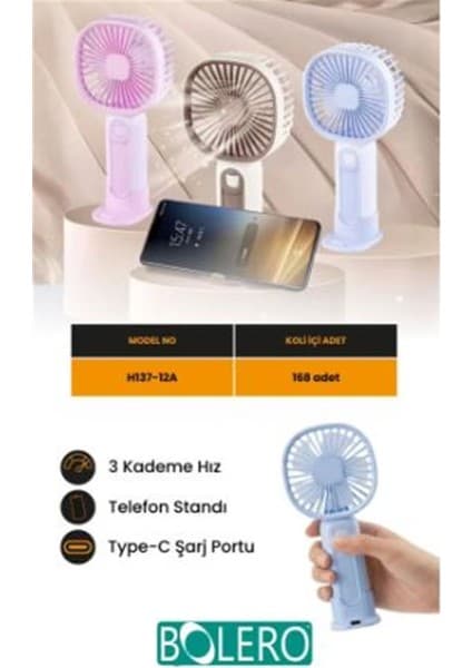 Feny FN-F60 Beyaz Ultra Sessiz Kademeli 180 Derece Dönebilen Şarjlı 800MAH Masa Fanı