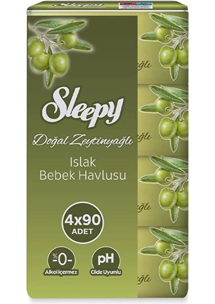 7 Adet Sleepy Islak Havlu Zeytinyağlı 4X90'LI Fiyatı