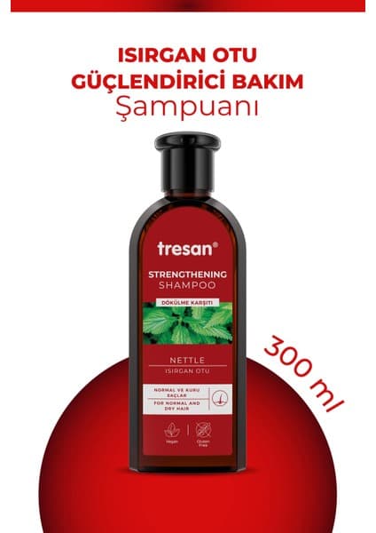 2 Adet Tresan Şampuanı 300 ml Dökülme Karşıtı Isırgan Otu Güçlendirici - Normal ve Kuru Saçlar