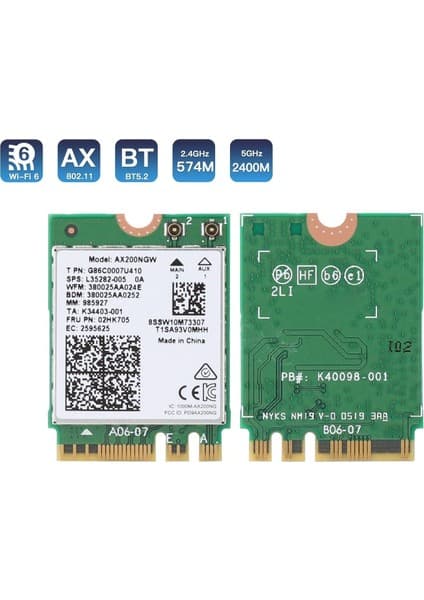 Intel Dual Band Wireless-Ax AX200NGW 802.11AX 5ghz 2.4 Gbps Wi-Fi 6 Notebook Wifi Card