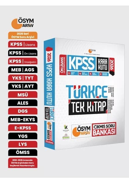 2026 KPSS Önlisans/Ortaöğretim Kara Kutu Türkçe TEK KİTAP Kitabı