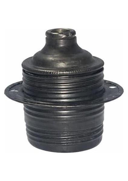 Metal Dişli Siyah Duy - Porselen Iç Yapılı Vintage Lamba
