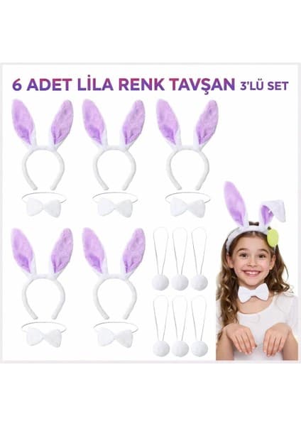 Mudanis Lila Tavşan Sahne Seti 639LI Set Taç Papyon Kuyruk Fiyatı