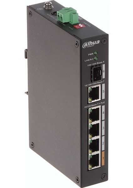 ÖNÇ - PRİME Dahua PFS3106-4ET-60-V2, 4 Port, Megabit, Poe 60W, 1 Port Gigabit Uplink, 1 Port
