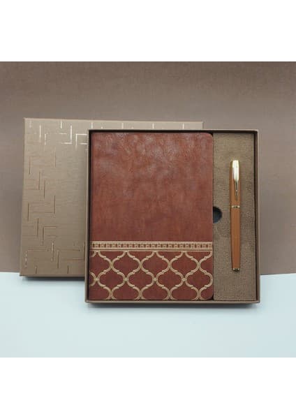 Ttt Kutulu - Lüks Deri Desenli Defter ve Metal Kalem - Fiyatı