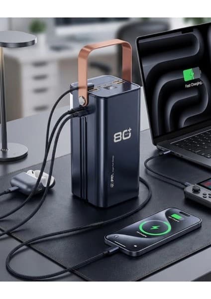 Epilons 80000 Mah Taşınabilir Powerbank Süper Hızlı Şarj Çoklu Çıkış ve LED