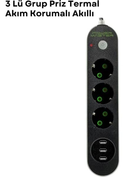 Epilons 3 Usb Portlu Üçlü Priz