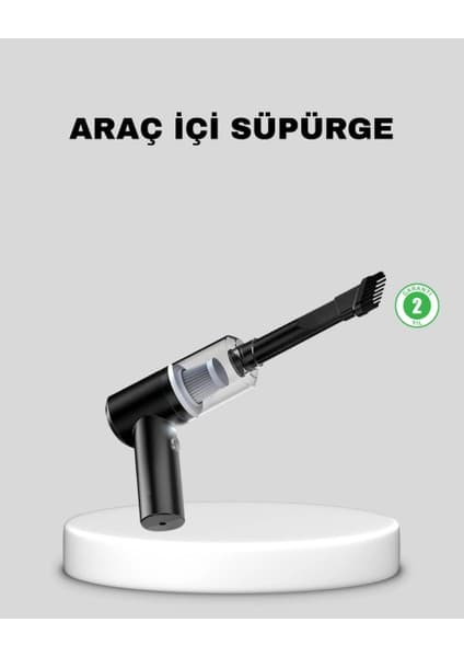 Epilons Mini Şarjlı Araç Süpürgesi – 120w Güçlü Motor,