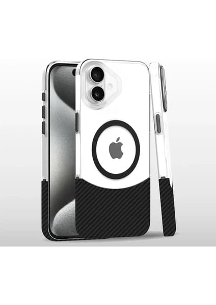 Karahanbey Iphone 16 Carbon Puzzle Magsafe Kapak - Siyah-2