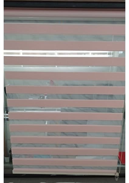 Empressco Pudra Pembe Zebra Stor Perde, Çocuk ve Genç Odası Için Şık ve