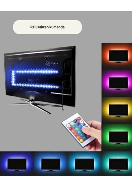 AyrStore Rf Kumandalı Renk Değiştiren Tv LED Şerit 2mt Fiyatı