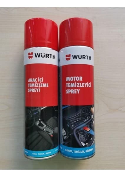 Würth Motor Temizleyici ve Araç Içi Temizleme Spreyi Ikisi