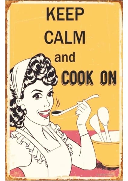 Kağıt Duvar Posteri Keep Calm And On Retro
