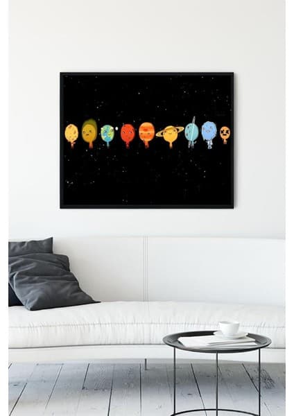 Gezegenler Eğlenceli Mizahi Çerçeveli Tablo 21X30CM Fiyatı