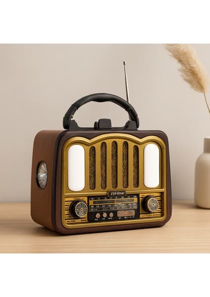 Şarjlı Bluetooth Fm Radyo Hoparlör (Usb/tf Mp3, Nostaljik