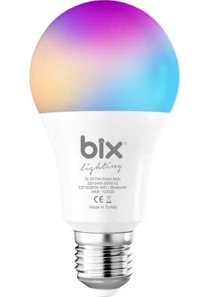 Bix Sl-02 Aura Çok Renkli 11W Rgb Wifi-Bluetooth Uzaktan Kontrollü Akıllı