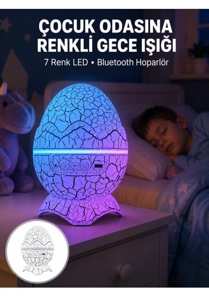 Marsilyan Dinazor Yumurta Gece Lambası Yeni