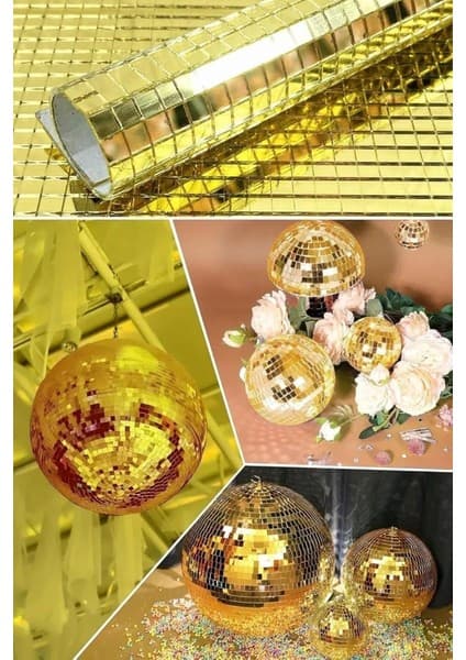 Buffer Kare Gold Cam Mozaik Fayans Çıkartmaları,