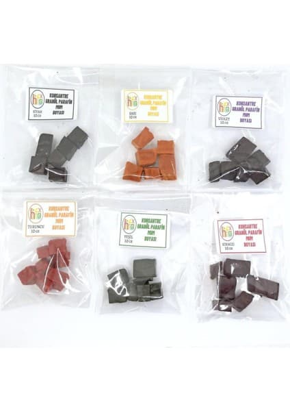 Hobiflex Mum Boyası Konsantre Granül Parafin - Soya Wax Mum Boyası Set 6 Renk 60
