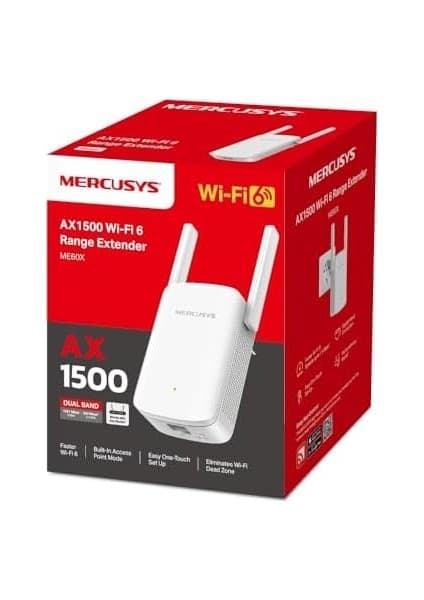 ME60X, AX1500 Çift Bantlı Wi-Fi 6 Menzil Genişletici, 1 Gigabit Bağlantı Noktası ve 2 Harici Anten