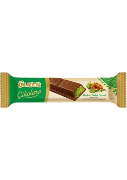 Ülker Dubai Çıtır Kadayıflı, Antep Fıstıklı Dolgulu Sütlü Çikolata (35 GR * 24