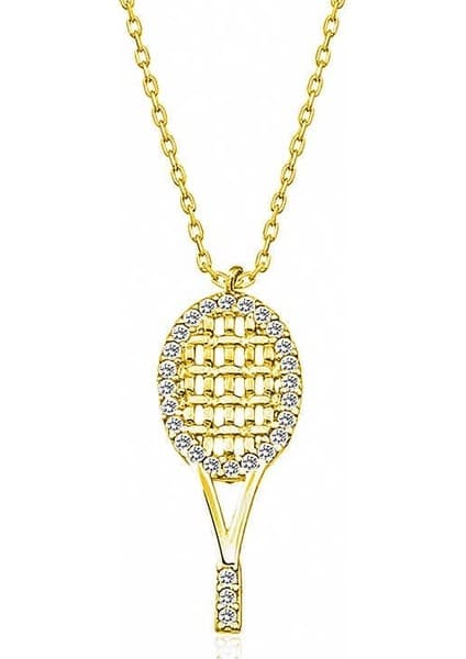 Inure Jewelry Gümüş Gold Tenis Raketi Bayan Kolye Fiyatı