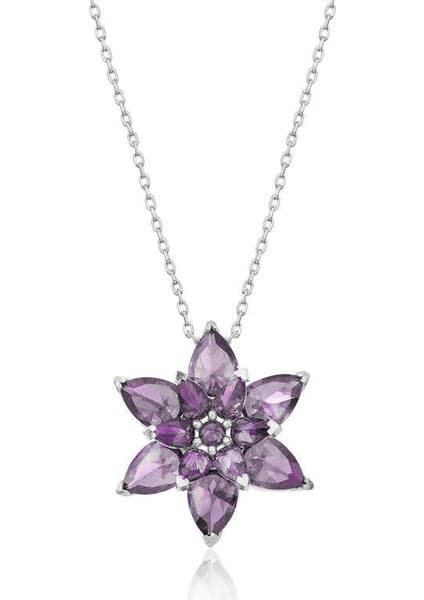 Inure Jewelry Gümüş Lila Lotus Çiçeği Kadın Kolye Fiyatı