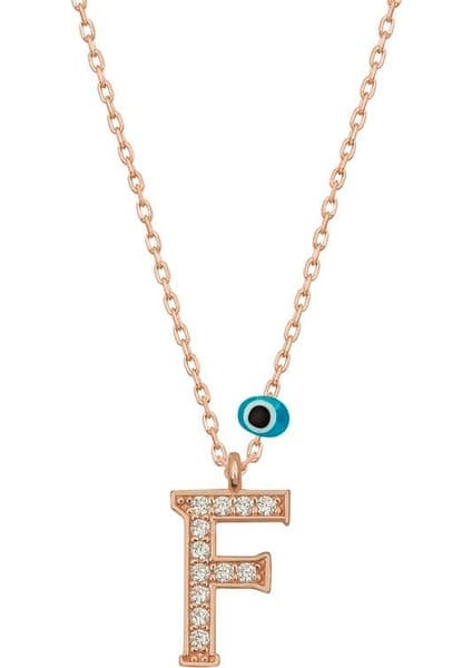 Inure Jewelry Gümüş Nazar Rose F Harfi Kadın Kolye Fiyatı