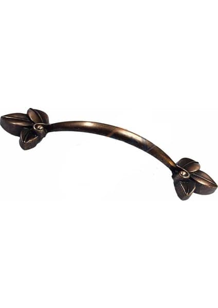 Dekoratif Zamak Yaprak Kulp - 96MM, Eskitme, 100